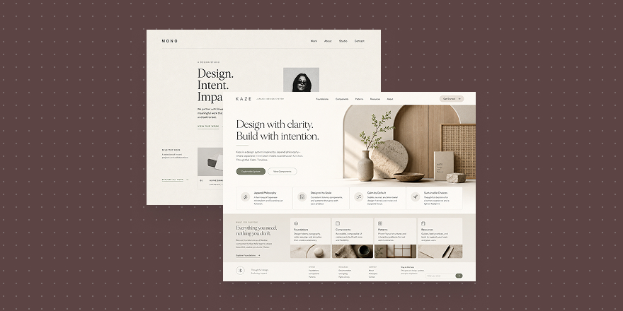 Japandi design system landing page—calm UI rules before generating screens.